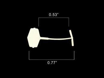 0.5 inch White Fine Fabric Paddle Fastener