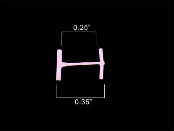 0.25 inch Pink Fine Fabric T-End Fastener